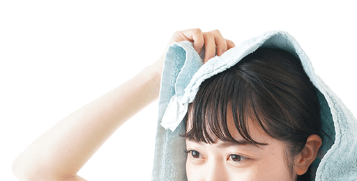 髪をしっかり乾かして摩擦に気をつける